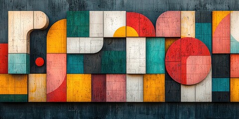 Sticker - an abstract visual featuring hand-drawn geometric patterns exhibiting a hand-crafted quality, blendi