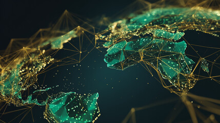 Wall Mural - background network points earth's surface wave background abstract digital wave background informati