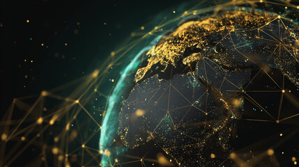 Wall Mural - background network points earth's surface wave background abstract digital wave background informati