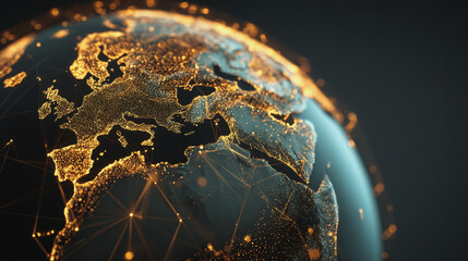 Wall Mural - background network points earth's surface wave background abstract digital wave background informati