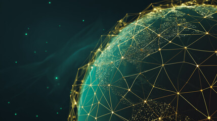 Wall Mural - background network points earth's surface wave background abstract digital wave background informati