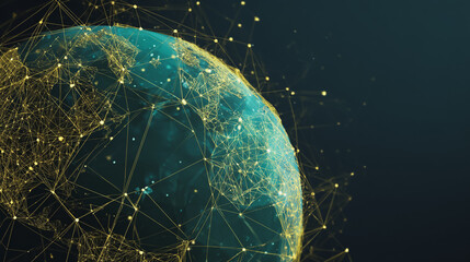 Wall Mural - background network points earth's surface wave background abstract digital wave background informati