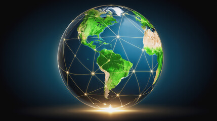 Wall Mural - background network points earth's surface wave background abstract digital wave background informati