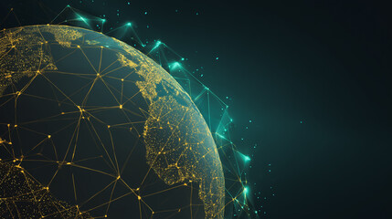 Wall Mural - background network points earth's surface wave background abstract digital wave background informati