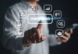 © Anwar Fauzan - Onboarding business process concept. Businessman touch virtual onboarding icon for making sure new employees can hit the ground running with their new team.