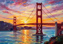 ゴールデン ゲート ブリッジの油絵 無料画像 - Public Domain Pictures