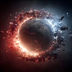 Wall Mural - Blue Planet Earth globe in cosmos light, a solar galaxy in the night sky