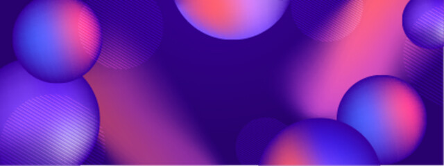 Wall Mural - abstract purple pink gradient spheres and lines can be used for backgrounds, digital designs, web gr