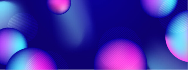 Wall Mural - vibrant blue pink abstract spheres and lines. suitable for background designs, graphic presentations