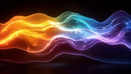 Wall Mural - Abstract glowing waves of vibrant colors