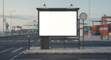 Empty billboard at a harbor