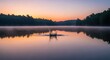 © Tams - Water splash on lake at peaceful, serene sunrise nature background