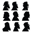 © Nadira - beard silhouette set, Black & White silhouette set