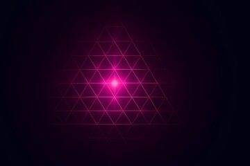Wall Mural - Image of tech - inspired pink - purple geometric light - effect pattern, suitable for tech - show backdrops, art - installation designs, or sci - fi scene creatives.