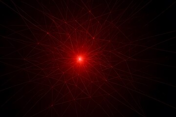 Wall Mural - Image of tech - inspired red radiating network pattern, suitable for big - data presentations, AI - concept designs, or network - tech themed creatives.