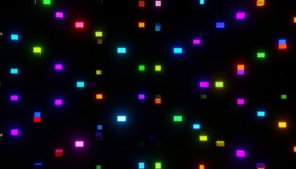 Wall Mural - Abstract colorful glowing lights create a bright, seamless vector pattern with a dynamic disco party feel