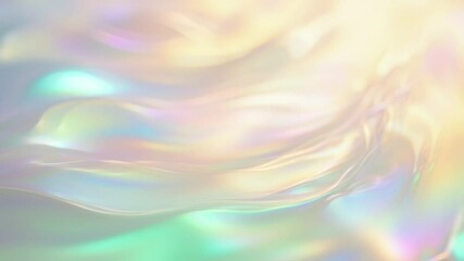 Wall Mural - Abstract Iridescent Flow: A mesmerizing display of fluid, iridescent colors swirls and shimmers. Its soft gradients and ethereal luminosity evoke a sense of tranquility.