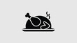 © NaheeD - Black silhouette of a roasted turkey on a platter with steam rising up