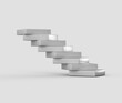 © Hammad - An abstract 3D staircase of white blocks, forming a dynamic and geometric structure. 3d illustration