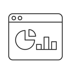 Wall Mural - data analytics online line icon. web service for business performance research. digital dashboard wi