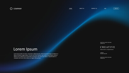 Wall Mural - abstract wave futuristic design of landing page. retro gradient mesh website design