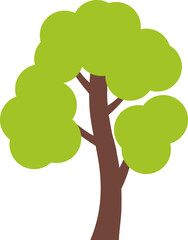 Tree icon, simple silhouettes. Flat trees set, pines, spruces, conifers and deciduous trees. Forest green tree nature plant isolated vector illustration