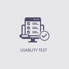 Usability testing shown on a computer screen, complete with check marks indicating the process is successful.