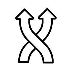 Wall Mural - shuffle linear icon. crisscross arrows. multimedia player control. representing interchange and flex