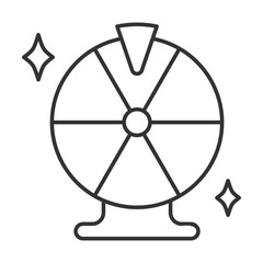 Wall Mural - prize wheel linear icon. game of chance. lottery type. lucky wheel. fairground attraction. festival 