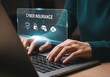 © UniDesign by Sonjib - Person typing on laptop with cyber insurance interface shown