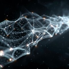 Wall Mural - Abstract network connection plexus background animation technology data science concept art