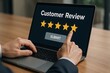 © shubham - Customer Review and Rating Submission on Laptop Screen