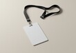 © Aurora Aesthetics - ID Card Mockup Blank Lanyard, empty plastic identity badge for corporate or event branding presentation