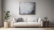 © Elena - Spacious white couch, modern artwork, minimalist decor