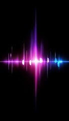Wall Mural - futuristic abstract wave visualizer presentation with sci-fi background and neon light effects