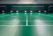 © dul_ny - Empty badminton court, indoors badminton court, view behind the court.