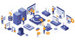 © Maureen - Isometric technology hardware and networking vector illustration for digital design projects