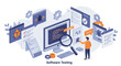 © Maureen - Software testing vector illustration - conceptual flat design for tech poster and educational materials