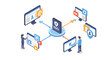 © Maureen - Isometric vector illustration of single sign-on technology for user authentication and security in digital systems