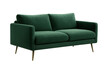 © whitestorm - Modern green velvet sofa isolated on transparent background, stylish furniture