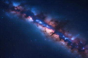 Wall Mural - The Milky Way galaxy stretching diagonally across a starry night sky.