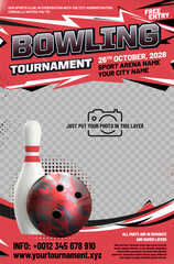 Wall Mural - bowlingova koule_kuzelka_plakat_template 13