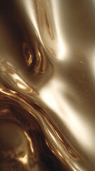 Wall Mural - flowing golden liquid creating abstract shapes and reflections