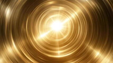 Wall Mural - golden circular light burst with radiant glowing rings and bright center creating dynamic energetic 