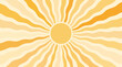 © kolonko - Sun burst pattern background ray sunshine. Retro summer sun wave vector geometric texture beam