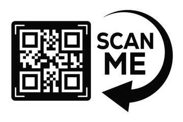 scan qr code icon. digital scanning qr code. qr code scan for smartphone. scan here text on top of t