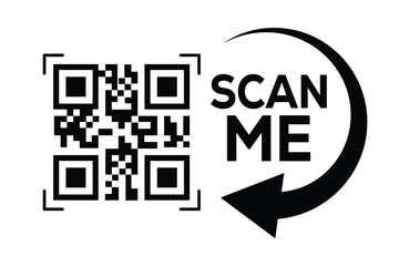 scan qr code icon. digital scanning qr code. qr code scan for smartphone. scan here text on top of t