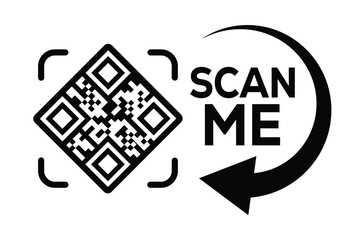 scan qr code icon. digital scanning qr code. qr code scan for smartphone. scan here text on top of t
