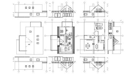 Wall Mural - house architecture plan 3d illustration