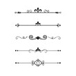 © Borsha - text dividers doodle set. Wedding decorative elements. Divider ornament, borders, floral, vintage line separators. Hand drawn vector illustration isolated on white background. Set page dividers.